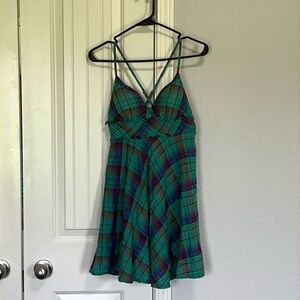 Vintage look Free People plaid dress/tank size 0